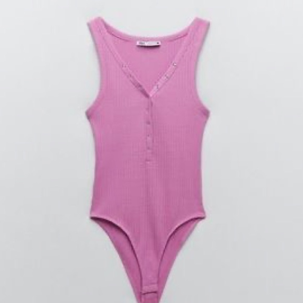 zara lilac button up bodysuit